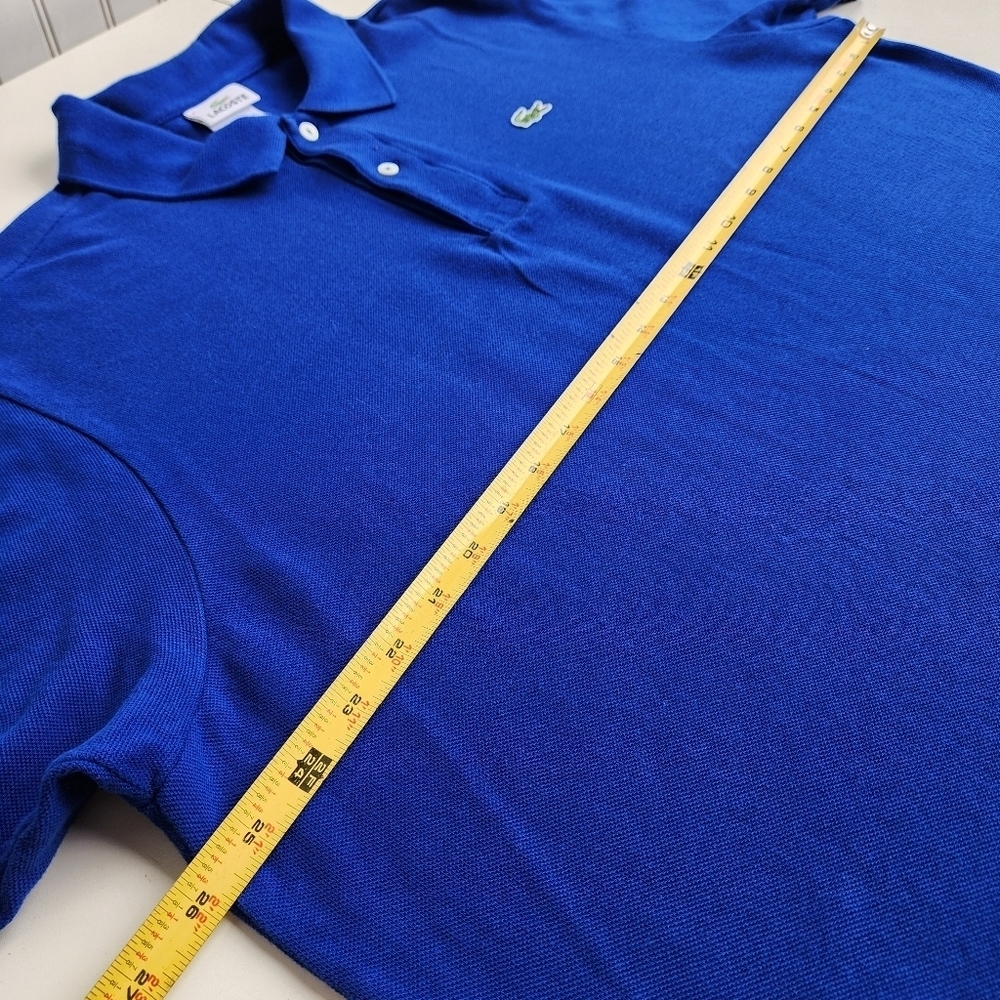 Lacoste Polo Shirt Men Size 8 3XL Royal Blue Stretch Short Sleeve - Picture 5 of 9